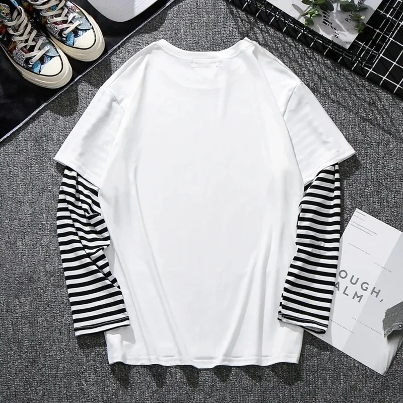 QWEEK Striped Oversized Long Sleeve T-shirt Women 2021 Korean Fashion Anime Casual Tee Shirt Femme Female White Top Patchwork
QWEEK Striped Oversized Long Sleeve T-shirt Women 2021 Korean Fashion Anime Casual Tee Shirt Femme Female White Top Patchwork