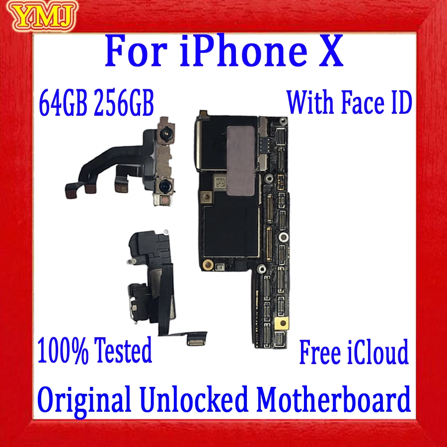 Support update & 4G LTE For iphone X Motherboard No icloud 100% Original Unlocked Full Chips Good Tested Logic board 64GB 256GB
Support update & 4G LTE For iphone X Motherboard No icloud 100% Original Unlocked Full Chips Good Tested Logic board 64GB 256GB