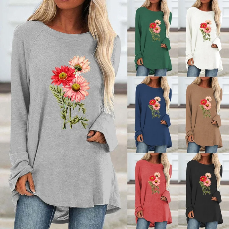 2021 New Autumn Women Long Sleeve Round Neck Loose T-Shirt Casual Ladies Solid Color Fashion Printing Graphic Plus Size Tops
2021 New Autumn Women Long Sleeve Round Neck Loose T-Shirt Casual Ladies Solid Color Fashion Printing Graphic Plus Size Tops