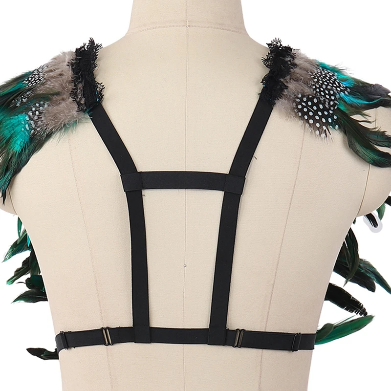 Festive Rave Elastic Peacock Blue Shoulder Feathers Wing Harness Straps Underwear Sexy Women Goth Bondage Suspenders Lingerie
Festive Rave Elastic Peacock Blue Shoulder Feathers Wing Harness Straps Underwear Sexy Women Goth Bondage Suspenders Lingerie