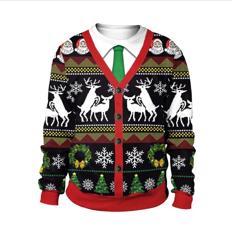 

Men Women Christmas Climax Tree Snowflake Santa Sweater 3D Funny Humping Reindeer Ugly Christmas Jumpers Tops Xmas Sweatshirt