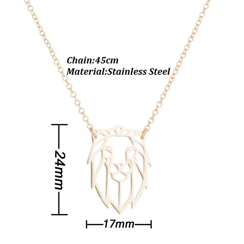 WANGAIYAO2021 new creative origami lion necklace female lion cute cute animal lady clavicle chain pendant jewelry holiday gift
WANGAIYAO2021 new creative origami lion necklace female lion cute cute animal lady clavicle chain pendant jewelry holiday gift