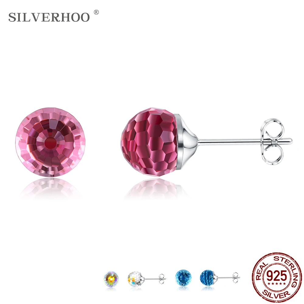 SILVERHOO S925 Sterling Silver Stud Earrings Women Pink Austria Crystal Earrings Ladies Anniversary Favourite Gift New Arrival
SILVERHOO S925 Sterling Silver Stud Earrings Women Pink Austria Crystal Earrings Ladies Anniversary Favourite Gift New Arrival