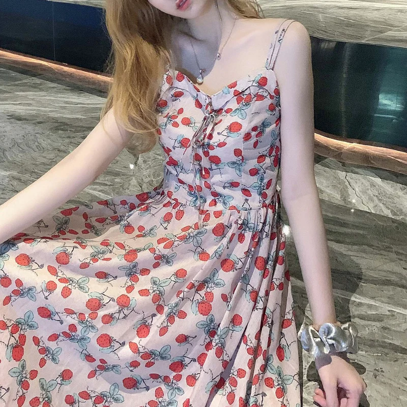 Sweet And Cute Strawberry Dress Non-Slip Sleeveless Mid-Length Skirt Summer Sexy Strapless Suspender Skirt Female Party Dress
Sweet And Cute Strawberry Dress Non-Slip Sleeveless Mid-Length Skirt Summer Sexy Strapless Suspender Skirt Female Party Dress