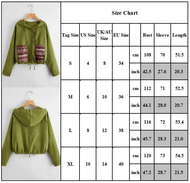 Women Long Sleeve Drawstring Hooded Coat Ladies Casual Button Jacket Outwear Top
Women Long Sleeve Drawstring Hooded Coat Ladies Casual Button Jacket Outwear Top