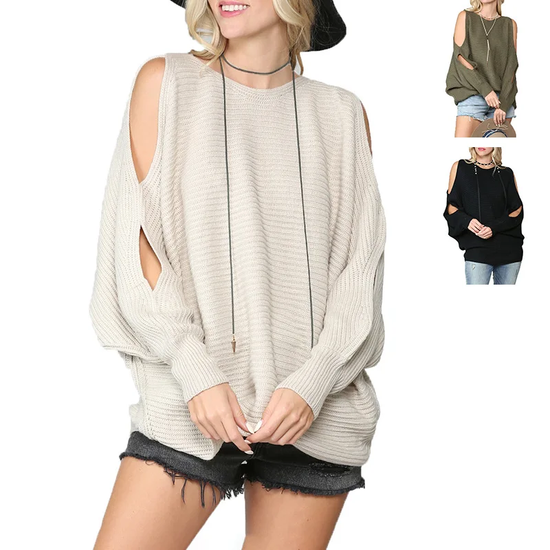 2021 Womens Knit Pullover Autumn Winter Solid Sweaters O-Neck Loose Fitting Batwing Sleeve Hollow Out Female Fashion Tops
2021 Womens Knit Pullover Autumn Winter Solid Sweaters O-Neck Loose Fitting Batwing Sleeve Hollow Out Female Fashion Tops