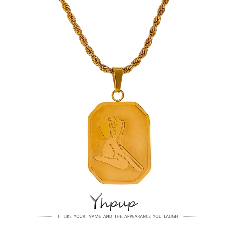 Ожерелье Yhpup с французским абстрактным кулоном эффектное ожерелье из