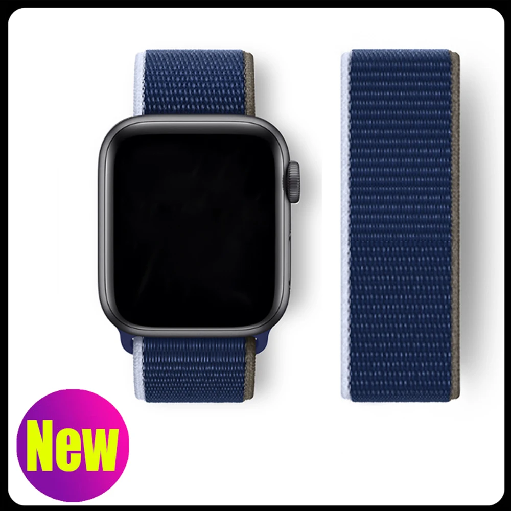 Ремешок нейлоновый для apple watch band 44 мм 40 45 41 38 42 | Наручные часы
