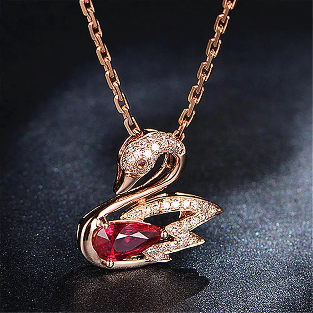 Classical rose gold swan red crystal ruby gemstones diamonds pendant necklaces for women jewelry choker bijoux gift accessories
Classical rose gold swan red crystal ruby gemstones diamonds pendant necklaces for women jewelry choker bijoux gift accessories