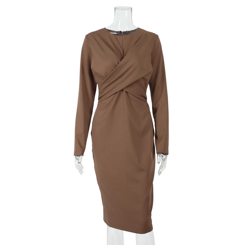 New Fashion women's Dress Long Sleeve Bottomed O Neck cross waist Hip Dress Office ladies Bodycon Slim Elegant vestidos
New Fashion women's Dress Long Sleeve Bottomed O Neck cross waist Hip Dress Office ladies Bodycon Slim Elegant vestidos