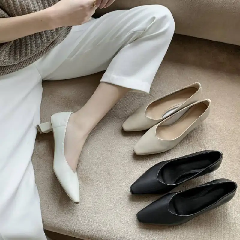 Taoffen Genuine Leather Women Shoes Square Toe Pumps Thick High Heel Shoes Fashion Strange Heel Lady Party Shoes Size 33-40
Taoffen Genuine Leather Women Shoes Square Toe Pumps Thick High Heel Shoes Fashion Strange Heel Lady Party Shoes Size 33-40