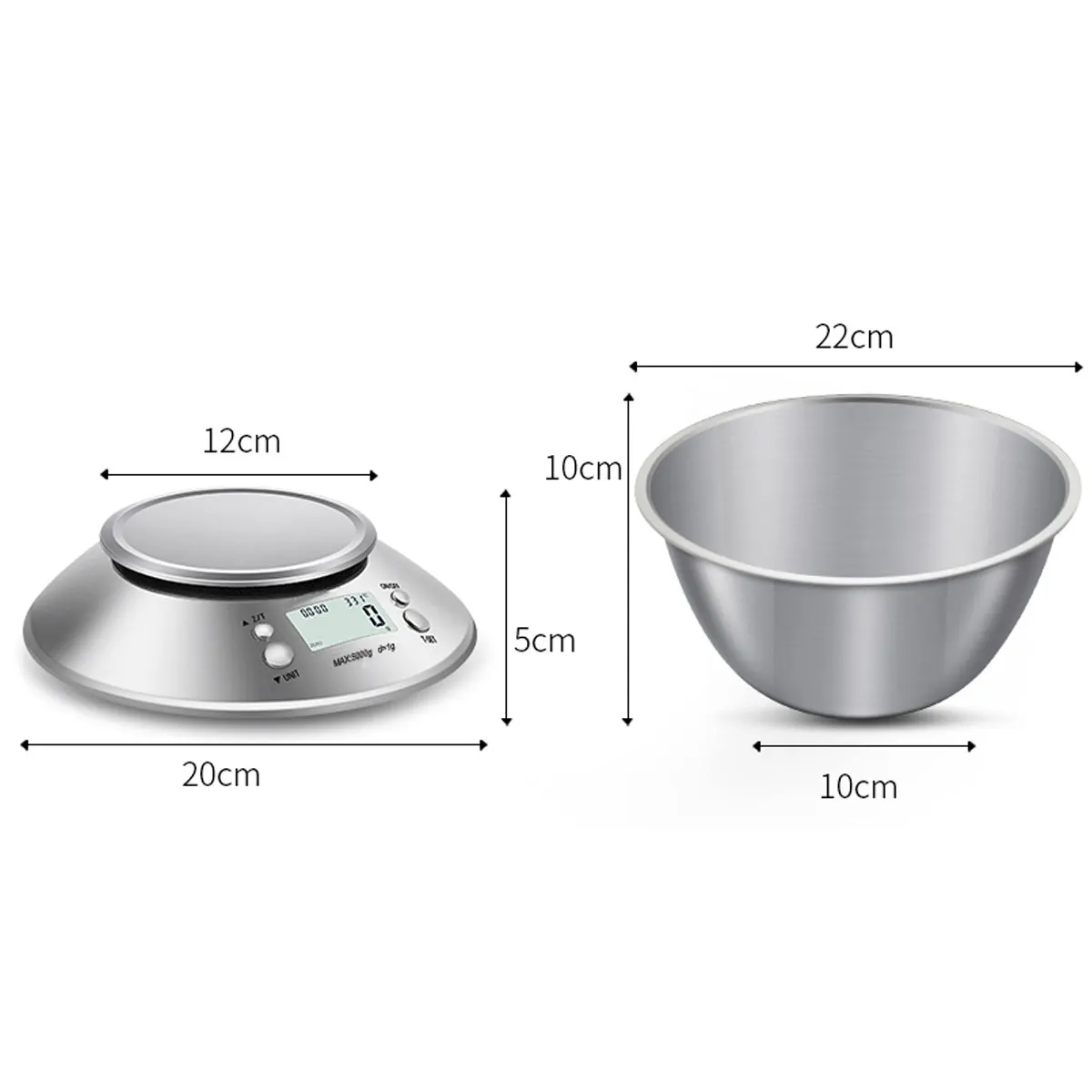 Digital Kitchen Scale High Accuracy 11lb/5kg Food Scale with Removable Bowl Room Temperature Alarm Timer Stainless Steel Libra
Digital Kitchen Scale High Accuracy 11lb/5kg Food Scale with Removable Bowl Room Temperature Alarm Timer Stainless Steel Libra