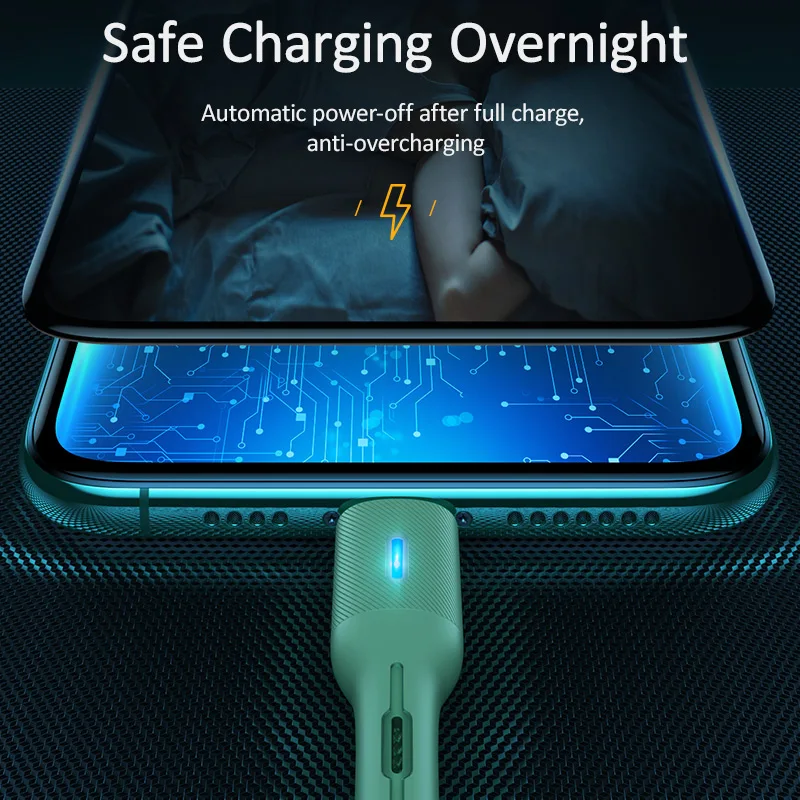 USAMS USB кабель для iPhone 11Pro Max xs 8 7 6 6s Plus Smart power off Lighting Data нейлоновый провод Быстрая
