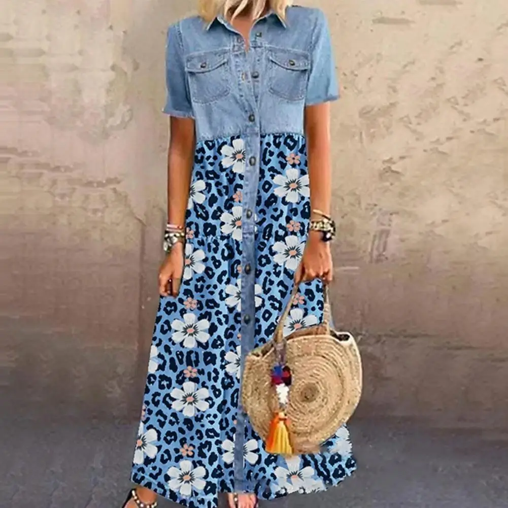 ElegantWomen Dress Single-breasted Leopard Print Summer Lapel Pockets Short Sleeve Dress Party Dress Robe Femme Vestido De Mujer
ElegantWomen Dress Single-breasted Leopard Print Summer Lapel Pockets Short Sleeve Dress Party Dress Robe Femme Vestido De Mujer