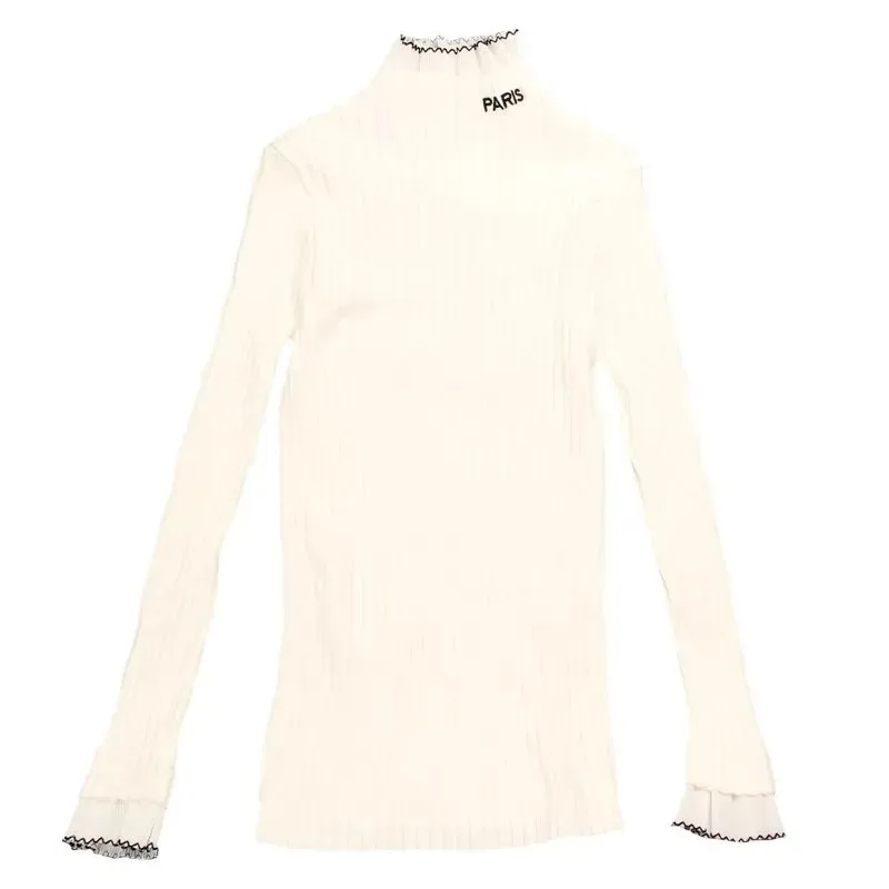 New On Sale Pullover 2021 Summer Autumn Women's sweater Knitted High collar Lace edge Fake two-piece Base shirt Tops Female
New On Sale Pullover 2021 Summer Autumn Women's sweater Knitted High collar Lace edge Fake two-piece Base shirt Tops Female
