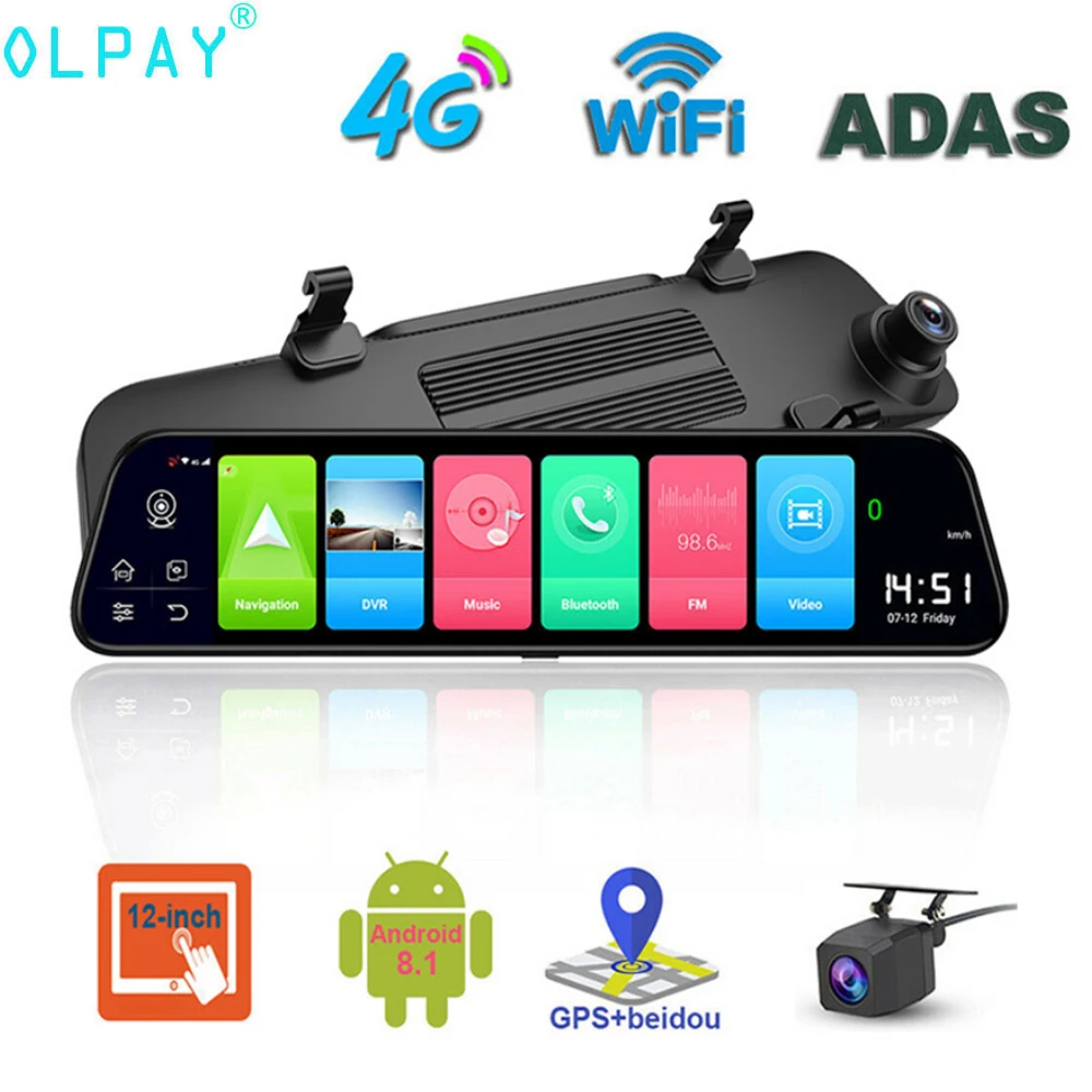 4G Dash Cam 12 inch Car Rearview Mirror ADAS Android 8.1 FHD Auto Recorder GPS Navigation Dash Camera Rear View Mirror Car DVR
4G Dash Cam 12 inch Car Rearview Mirror ADAS Android 8.1 FHD Auto Recorder GPS Navigation Dash Camera Rear View Mirror Car DVR