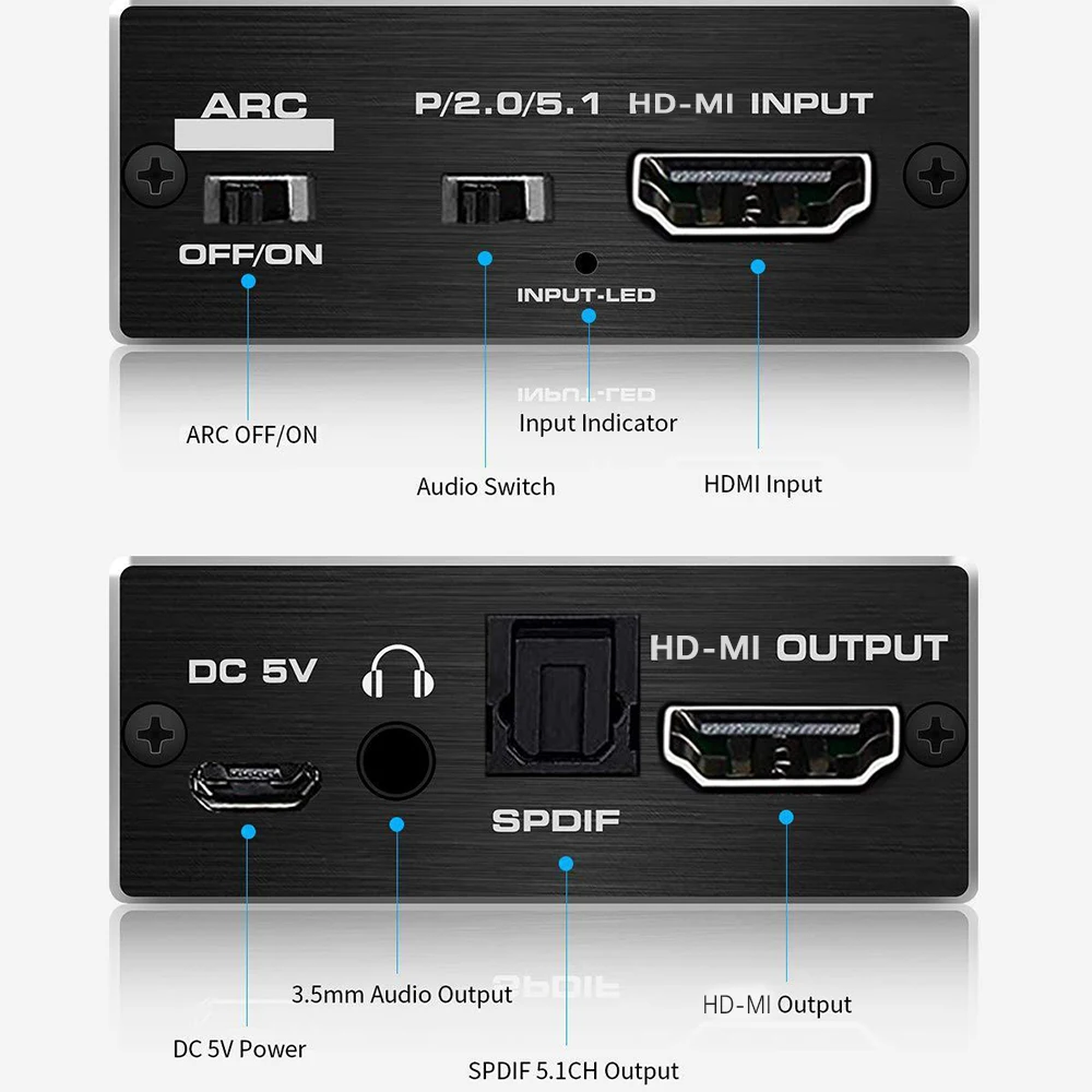 4K 60Hz H DMI 2 0 аудио сплиттер 5 1 дуги HD MI экстрактор HDCP HDR10 конвертер к оптический SPDIF/rca