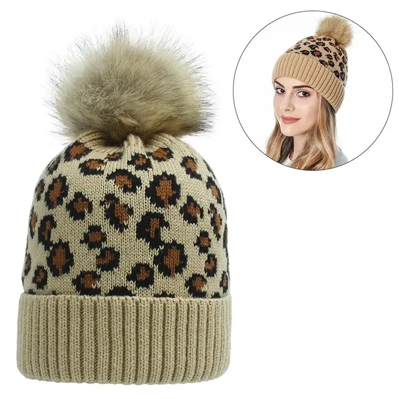 1pc Women Leopard Pattern Warm Hat Soft Thicken Pom Pom Decor Beanie Cap Knit Cap Winter Hat Clothing Accessories For Winter
1pc Women Leopard Pattern Warm Hat Soft Thicken Pom Pom Decor Beanie Cap Knit Cap Winter Hat Clothing Accessories For Winter