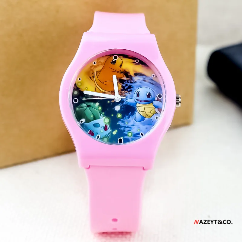 Детские Силиконовые аналоговые кварцевые часы с покемоном милые персонажи из