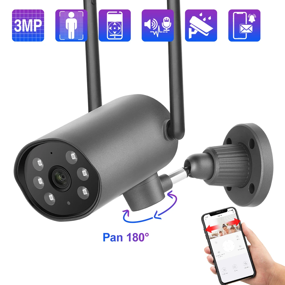 Techage H.265 HD 3MP Wifi IP Camera Outdoor Wireless PT Camera Two-way Audio Record Motion Detection Auto Tracking Remote Access
Techage H.265 HD 3MP Wifi IP Camera Outdoor Wireless PT Camera Two-way Audio Record Motion Detection Auto Tracking Remote Access