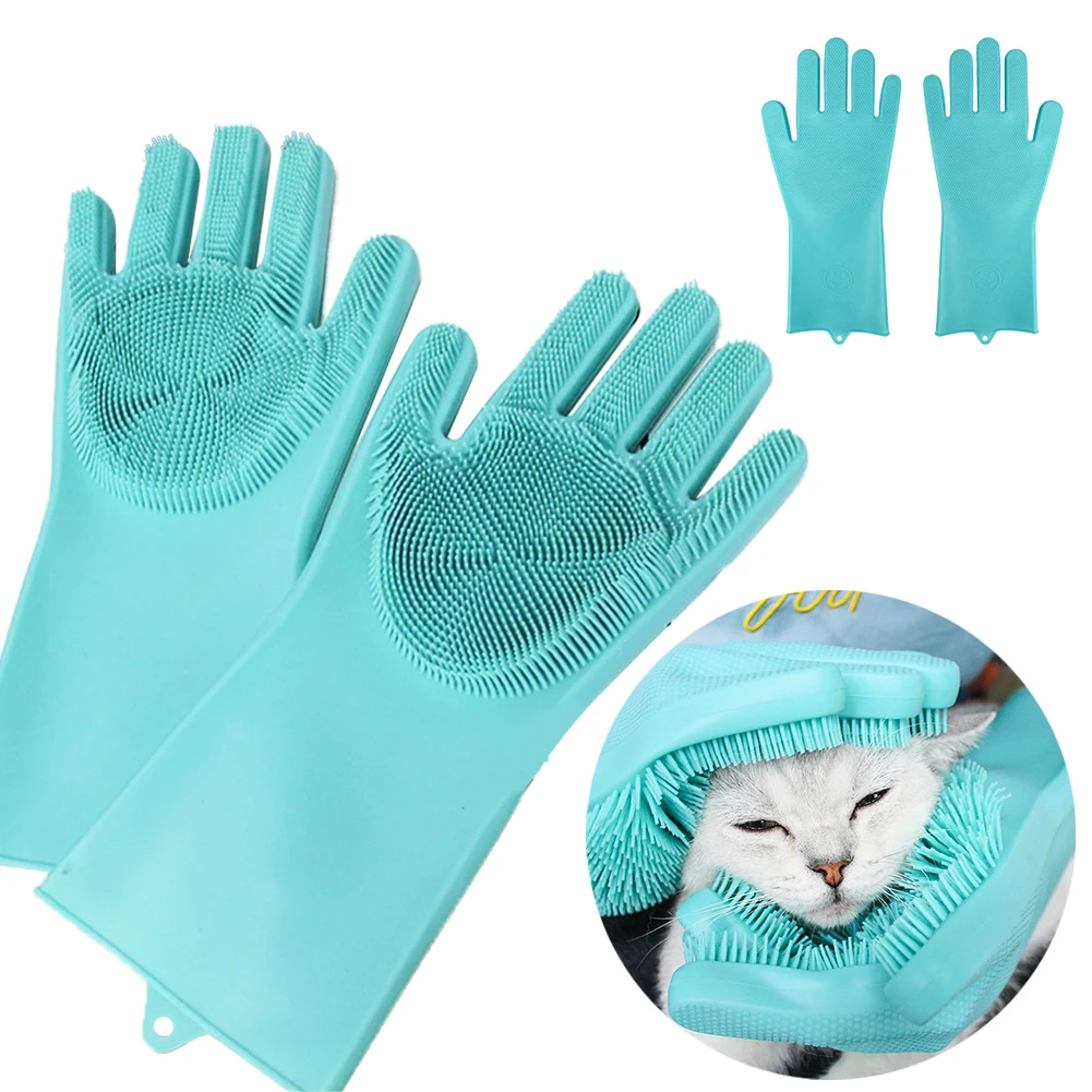 

Cat Grooming Glove Pet Dog Cat Bath Accessories Hair Removal Mitts Anti-scratch Gloves Hair Comb Brush Glove For Cats Kitten