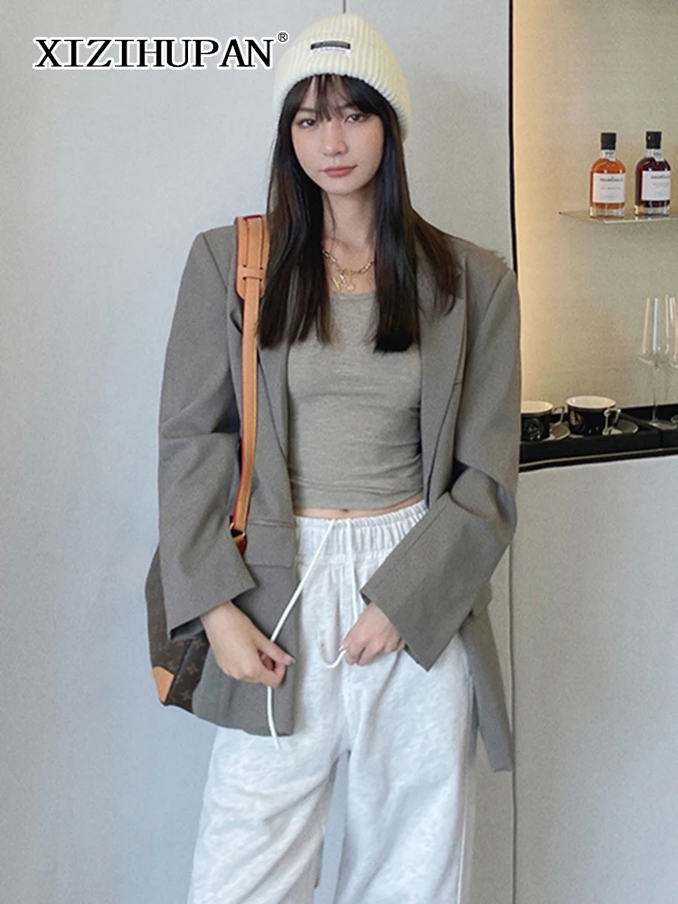 XIZIHUPAN Minimalist Solid Casual Female Blazer Notched Long Sleeve Korean Fashion Loose Women's Autumn Coat 2021 Clothing New
XIZIHUPAN Minimalist Solid Casual Female Blazer Notched Long Sleeve Korean Fashion Loose Women's Autumn Coat 2021 Clothing New