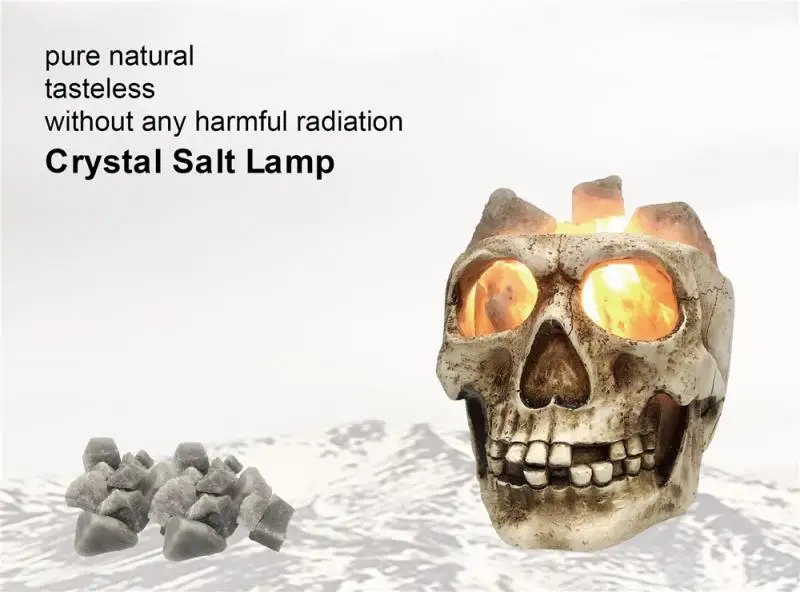 Infinite Dimming Resin Skull Salt Stone Lamp LED Table Lamp Creativity Horror Ghost Head Shaped Night Light
Infinite Dimming Resin Skull Salt Stone Lamp LED Table Lamp Creativity Horror Ghost Head Shaped Night Light