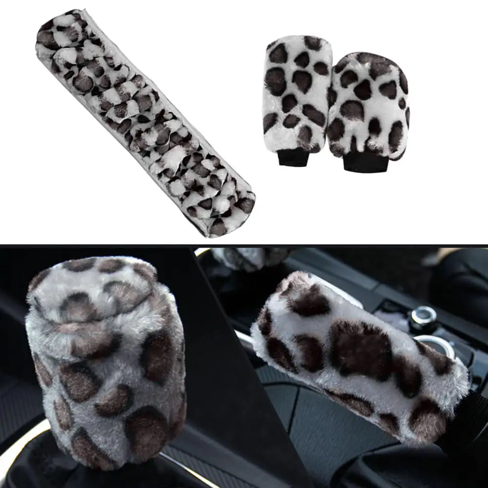 3Pcs Car Steering Wheel Handbrake Gearshift Cover Plush Steering Wheel Cover Fluffy Handbrake Handle Gear Shift Cover Leopard
3Pcs Car Steering Wheel Handbrake Gearshift Cover Plush Steering Wheel Cover Fluffy Handbrake Handle Gear Shift Cover Leopard