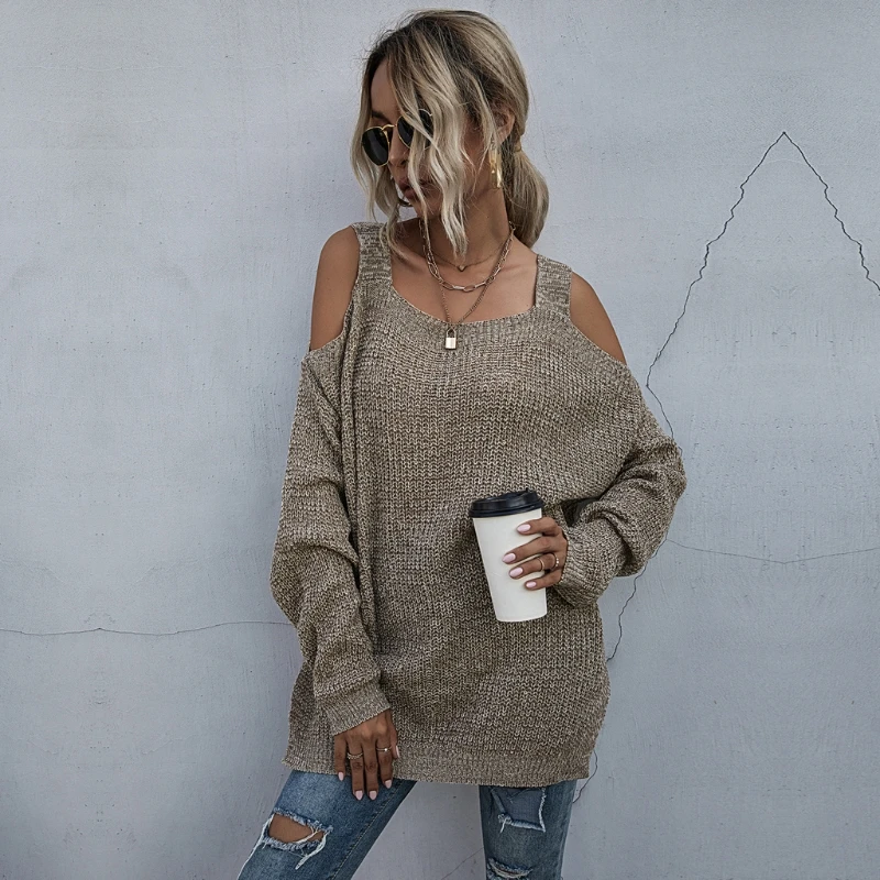 Women Long Sleeve Knit Sweater Casual Loose Solid Color off-the-Should Pullover
Women Long Sleeve Knit Sweater Casual Loose Solid Color off-the-Should Pullover