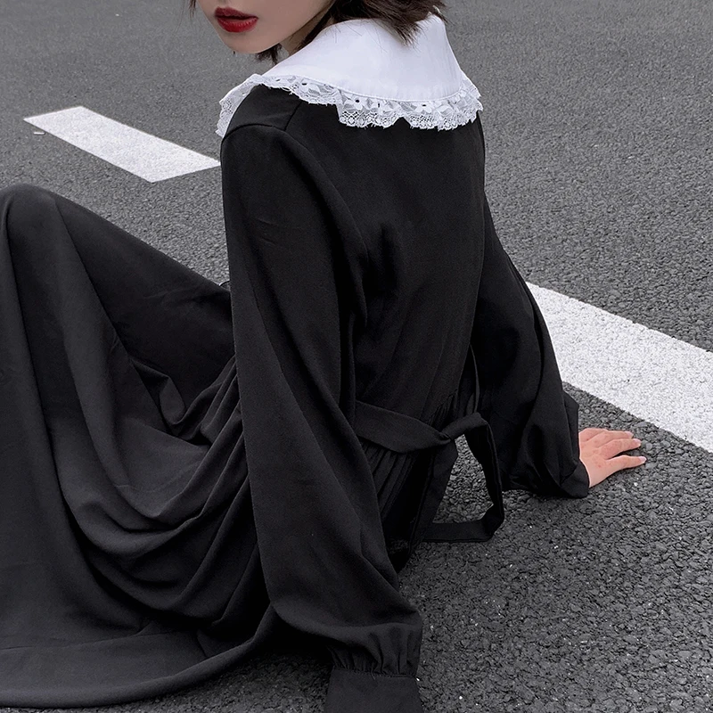Dress Women Dark Fashion Preppy Style Long Sleeve Lolita Dresses Japanese Sweet Peter Pan Collar Long Ladies Elegant Dresses
Dress Women Dark Fashion Preppy Style Long Sleeve Lolita Dresses Japanese Sweet Peter Pan Collar Long Ladies Elegant Dresses