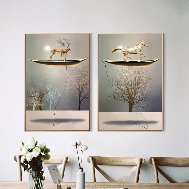 Animals Spaceship Tree Canvas Painting Nordic Wall Art Aesthetic Room Decor Zebra Deer Horse Posters and Prints Picture
Animals Spaceship Tree Canvas Painting Nordic Wall Art Aesthetic Room Decor Zebra Deer Horse Posters and Prints Picture