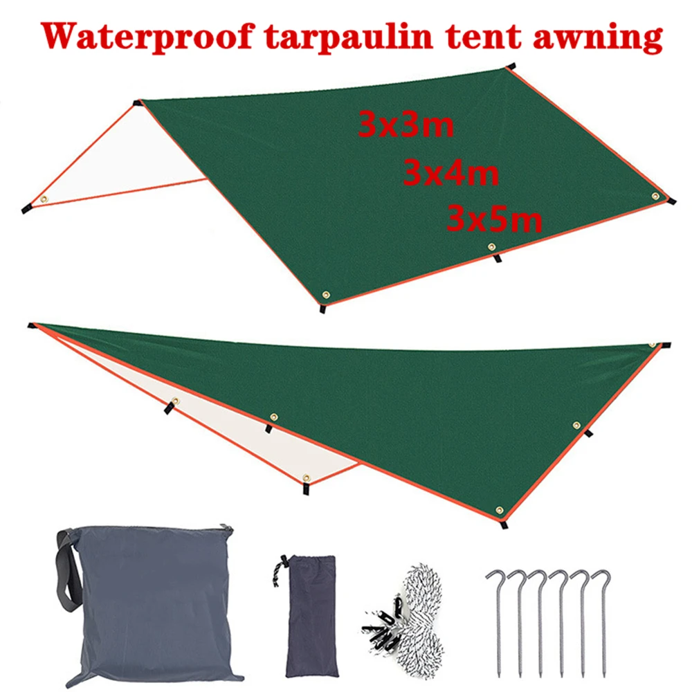 3x3m 3x4m Sun Awning with 6 Pegs and 6 Ropes Waterproof Car Shade Sunshade Garden Beach Umbrella Travel Camping Tent Tarp 
3x3m 3x4m Sun Awning with 6 Pegs and 6 Ropes Waterproof Car Shade Sunshade Garden Beach Umbrella Travel Camping Tent Tarp