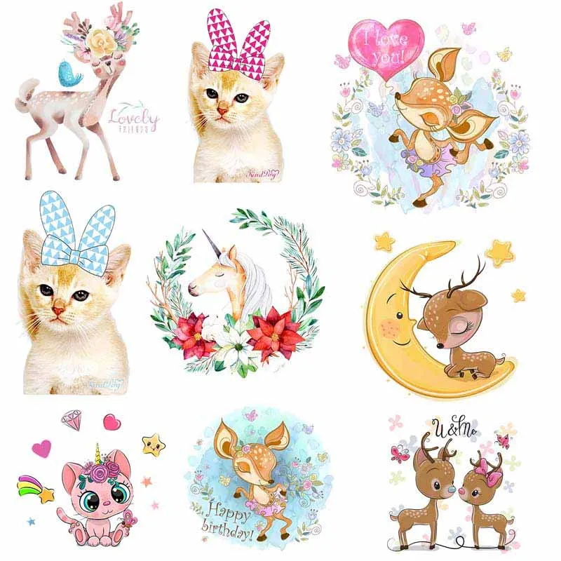 Cute Cat Deer Heat Vinyl Transfer For Clothing Animals Thermal Stickers Iron On Transfers For Clothes Appliques For Baby T-shirt
Cute Cat Deer Heat Vinyl Transfer For Clothing Animals Thermal Stickers Iron On Transfers For Clothes Appliques For Baby T-shirt
