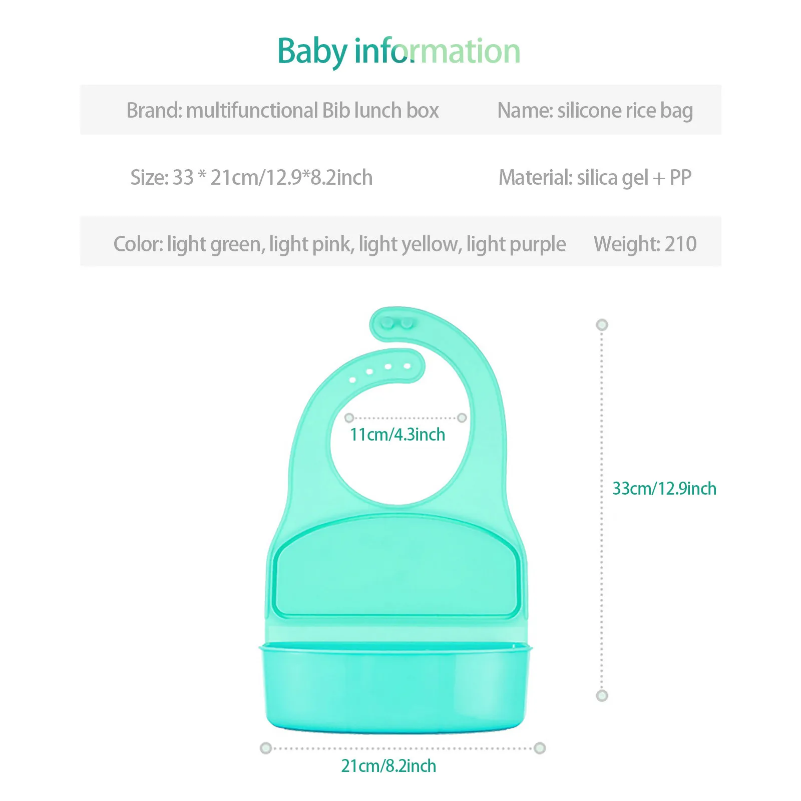 Rice Pocket Dual-use Bib Silicone Baby Saliva Towel Creative Portable Lunch Box Bib Saliva Pocket Infant Bibs Feeding Tool#45
Rice Pocket Dual-use Bib Silicone Baby Saliva Towel Creative Portable Lunch Box Bib Saliva Pocket Infant Bibs Feeding Tool#45