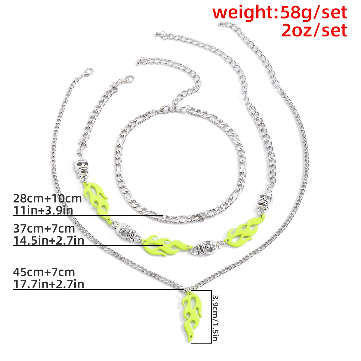 Salircon Goth Skeleton Fire Flame Pendant Necklace for Women Men Gothic Silver Color Chain Necklace Punk Fashion Jewelry 2021
Salircon Goth Skeleton Fire Flame Pendant Necklace for Women Men Gothic Silver Color Chain Necklace Punk Fashion Jewelry 2021