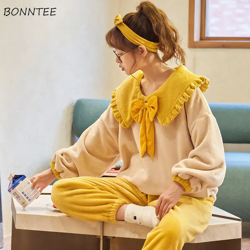 Pajama Sets Women Winter Thicken Warm Lovely Long Sleeve Korean Style Soft Leisure Sleepwear Chic Students Homewear Fashion New
Pajama Sets Women Winter Thicken Warm Lovely Long Sleeve Korean Style Soft Leisure Sleepwear Chic Students Homewear Fashion New