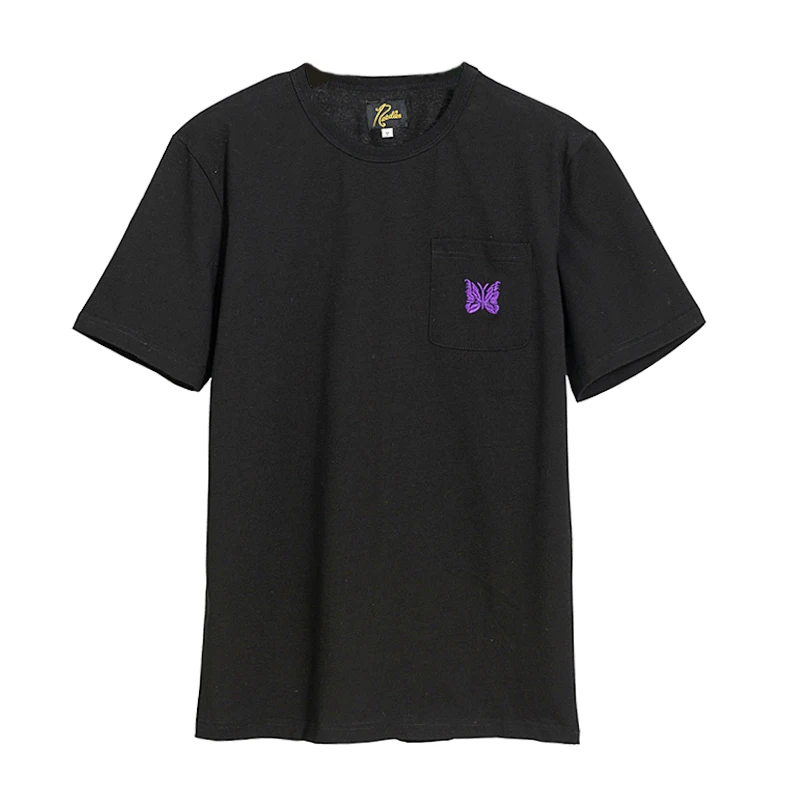 Needles T-shirt Men Women High Quality Pockets Purple Butterfly Embroidered Needles Tee Collar Tag AWGE Tops Short Sleeve
Needles T-shirt Men Women High Quality Pockets Purple Butterfly Embroidered Needles Tee Collar Tag AWGE Tops Short Sleeve