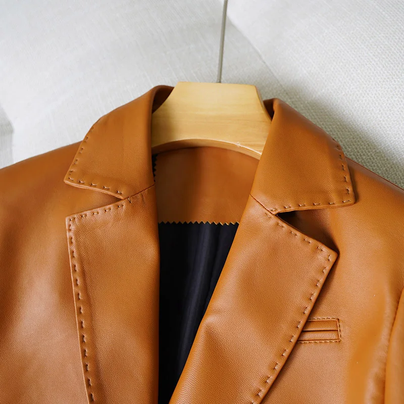 2021 Spring Autumn Casual Women Real Genuine Sheepskin Leather Jacket Coat Turn Down Collar Single Breasted Blazer
2021 Spring Autumn Casual Women Real Genuine Sheepskin Leather Jacket Coat Turn Down Collar Single Breasted Blazer