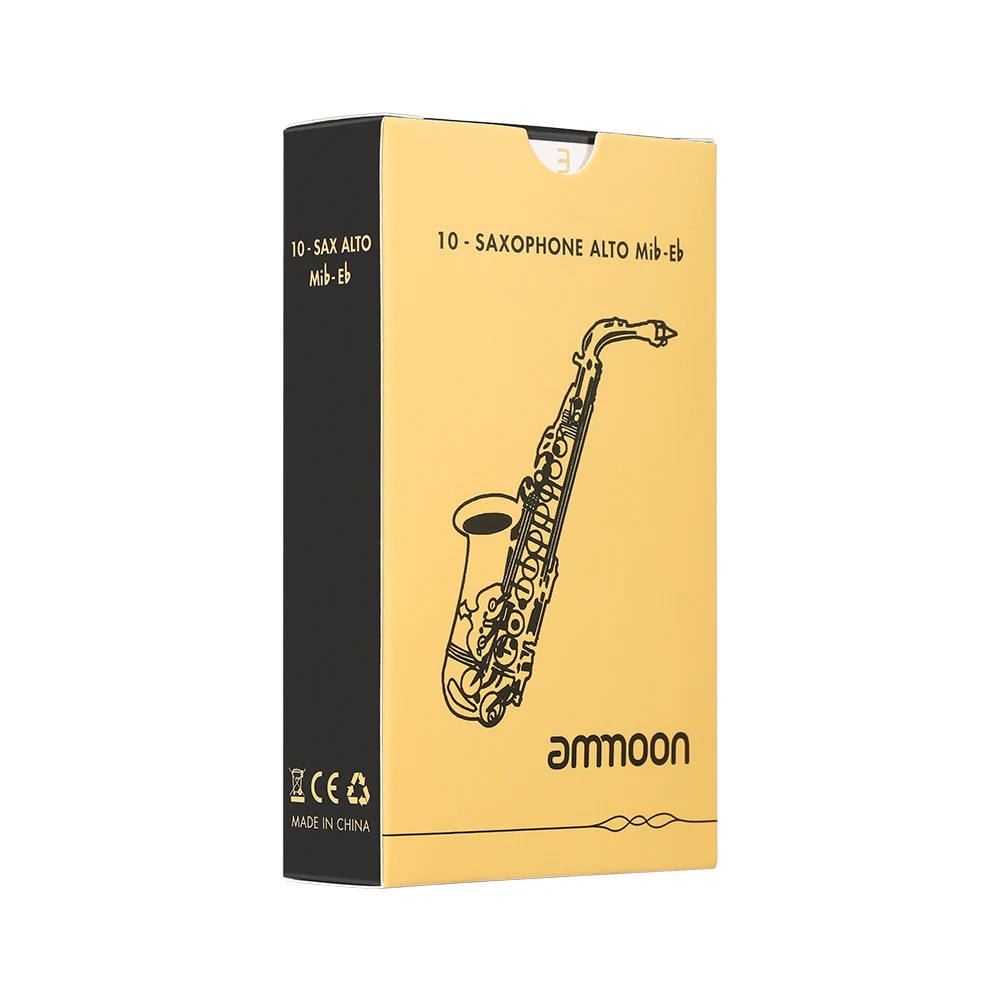 10 PCS/Box Alto Saxophone Reeds Sax Traditional Reeds Strength 1.5 / 2.5 / 3.0 with Independent Protective Case for Beginner
10 PCS/Box Alto Saxophone Reeds Sax Traditional Reeds Strength 1.5 / 2.5 / 3.0 with Independent Protective Case for Beginner