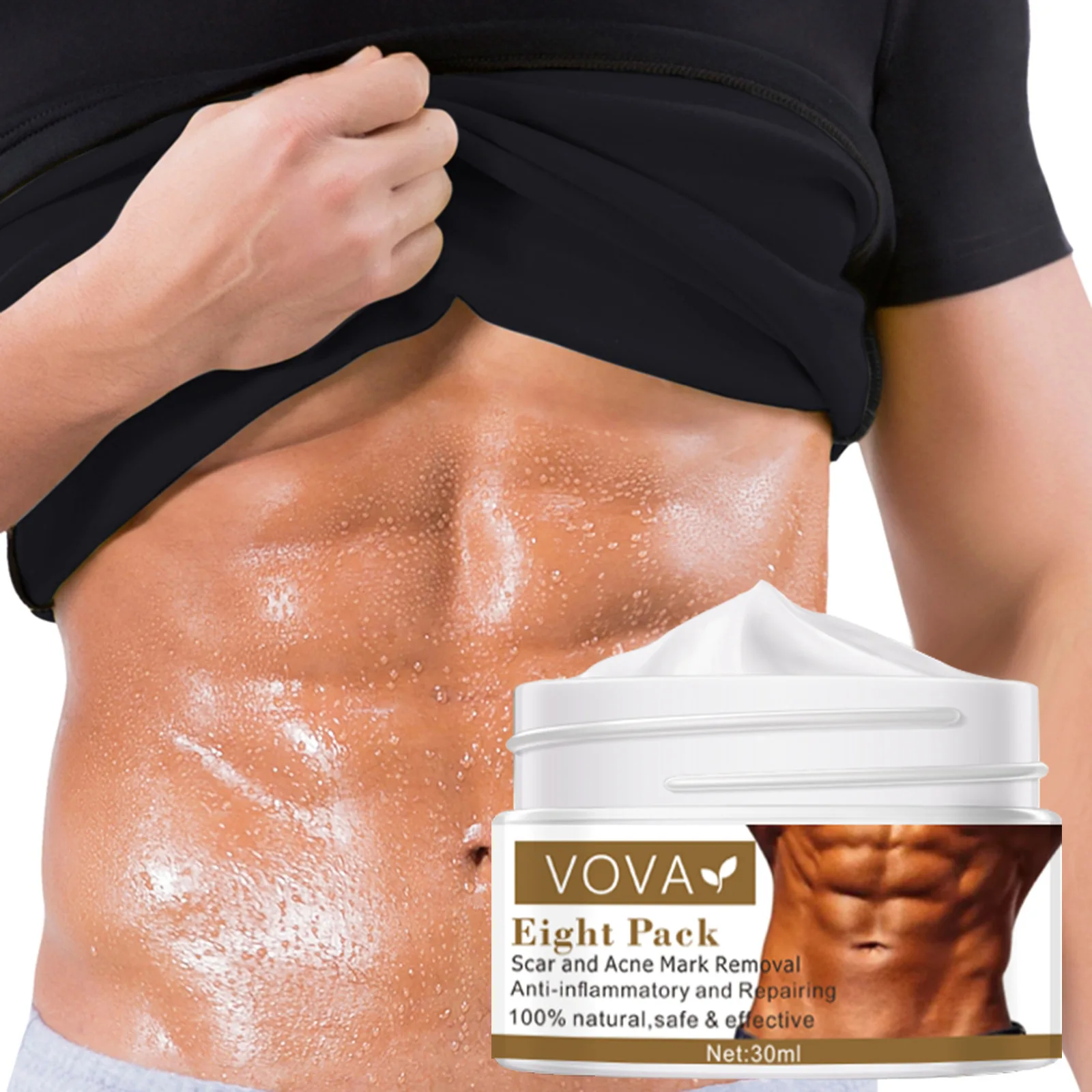 

VOVA Eight Pack Abdominal Muscles Cream Waist Lines Body Sculpting Cream Fitness Belly Burning Muscle Fat Remove Weight Loss