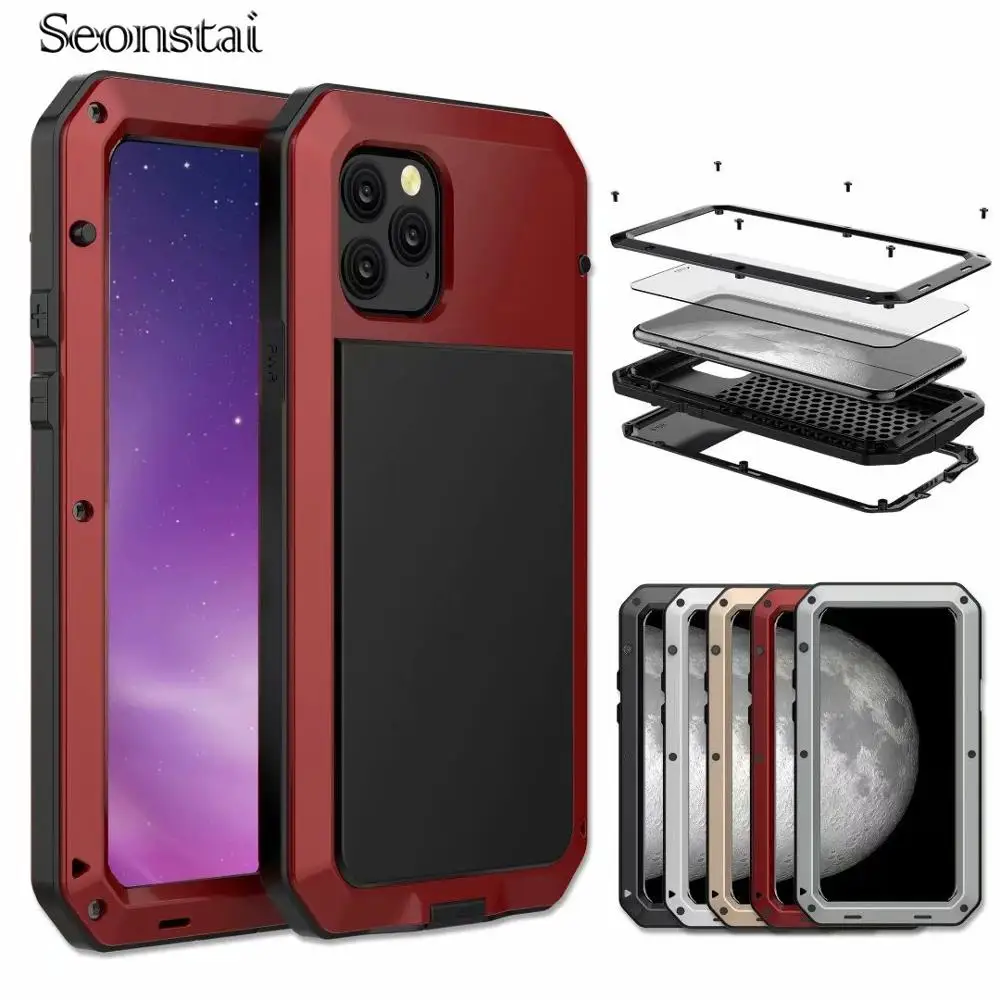 Heavy Duty Protection Doom armor Metal Aluminum phone Case for iPhone 11 Pro Max Shockproof Dustproof Cover for iPhone 6.1 6.5
Heavy Duty Protection Doom armor Metal Aluminum phone Case for iPhone 11 Pro Max Shockproof Dustproof Cover for iPhone 6.1 6.5