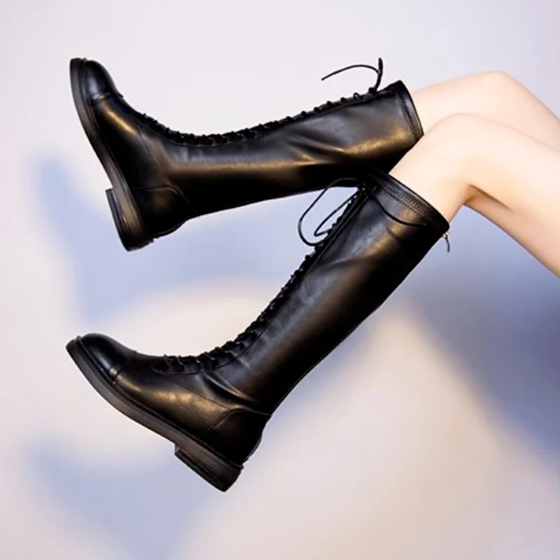 Женские сапоги до колена, новинка осень-зима 2021, высокие рыцарские сапоги на шнуровке, эластичные и тонкие короткие сапоги 
Женские сапоги до колена, новинка осень-зима 2021, высокие рыцарские сапоги на шнуровке, эластичные и тонкие короткие сапоги