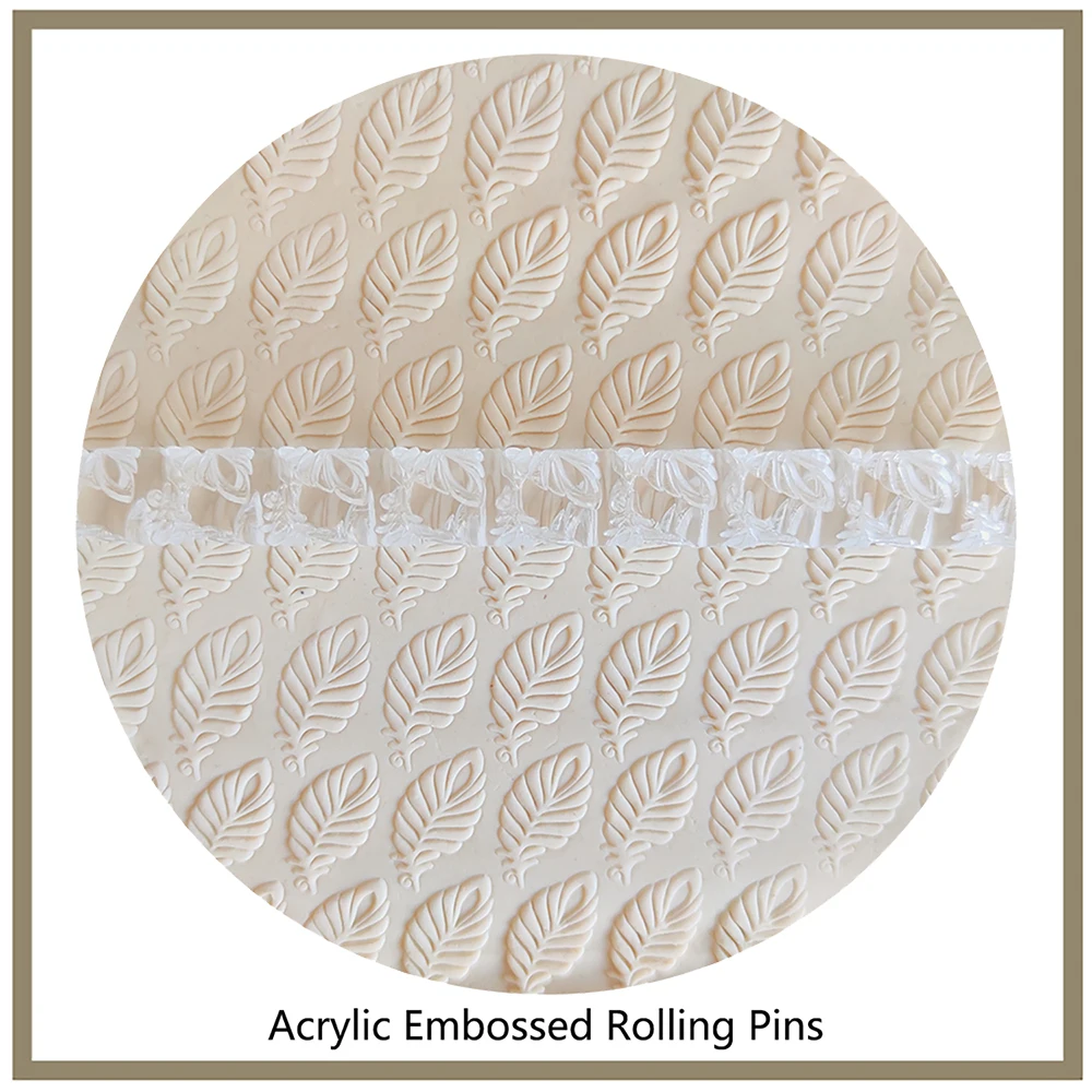 

Kitchen Roller Fondant, Sugar Cookies, Clay and Art Projects The Embossed Rolling Pin With Feathers Pattern