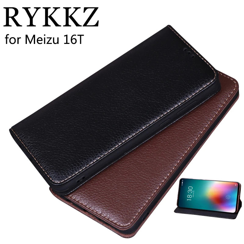 Роскошный кожаный чехол-книжка RYKKZ для Meizu 16T 6 5 дюймов чехол-подставка мобильного