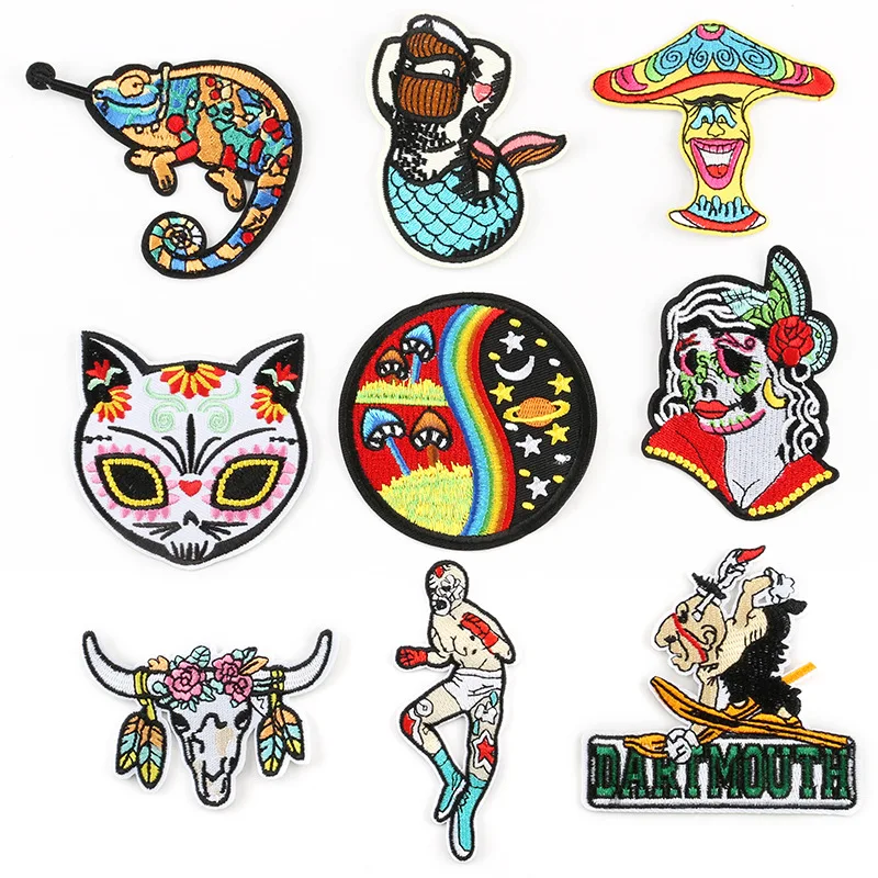 Mushroom cat lizard boxing DIY Cartoon Badges Clothe Embroidery Patch Applique Ironing Clothing Sewing Supplies Decorative 
Mushroom cat lizard boxing DIY Cartoon Badges Clothe Embroidery Patch Applique Ironing Clothing Sewing Supplies Decorative