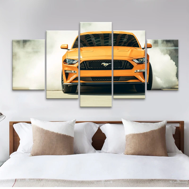 Super Car Ford Mustang 5pcs Yellow Muscle Car Vehicle Poster and Printed Wall Art Canvas Painting Living Room Home Decor
Super Car Ford Mustang 5pcs Yellow Muscle Car Vehicle Poster and Printed Wall Art Canvas Painting Living Room Home Decor