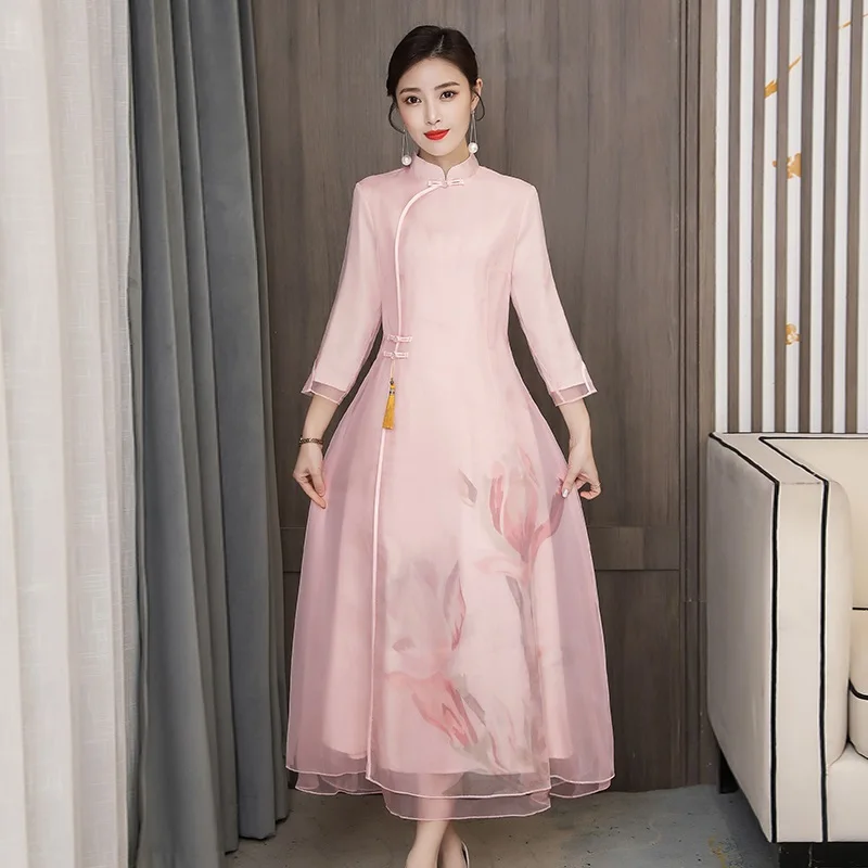 Fashion Chinese National Clothes Women Summer Cheongsam Dress Retro Printed Qipao Elegant Lady Summer Casual Dress A-Line V1977
Fashion Chinese National Clothes Women Summer Cheongsam Dress Retro Printed Qipao Elegant Lady Summer Casual Dress A-Line V1977