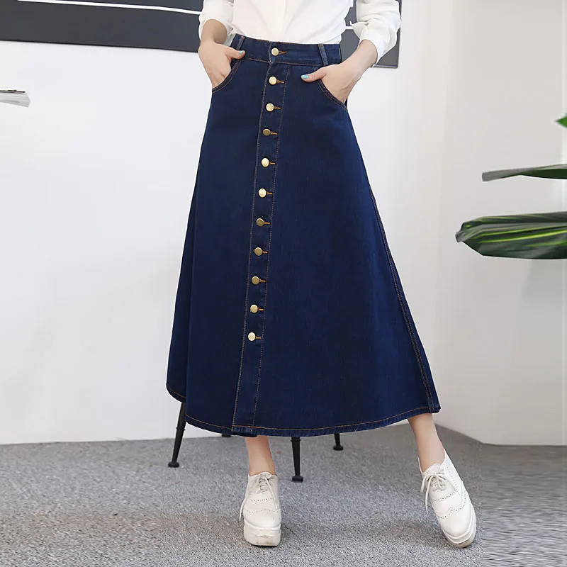Autumn Fashion Women's Single Breasted Long Skirt 2020 A-Line High Waist Pockets Slim Jean Skirts Womens Streetwear Blue Bottoms
Autumn Fashion Women's Single Breasted Long Skirt 2020 A-Line High Waist Pockets Slim Jean Skirts Womens Streetwear Blue Bottoms