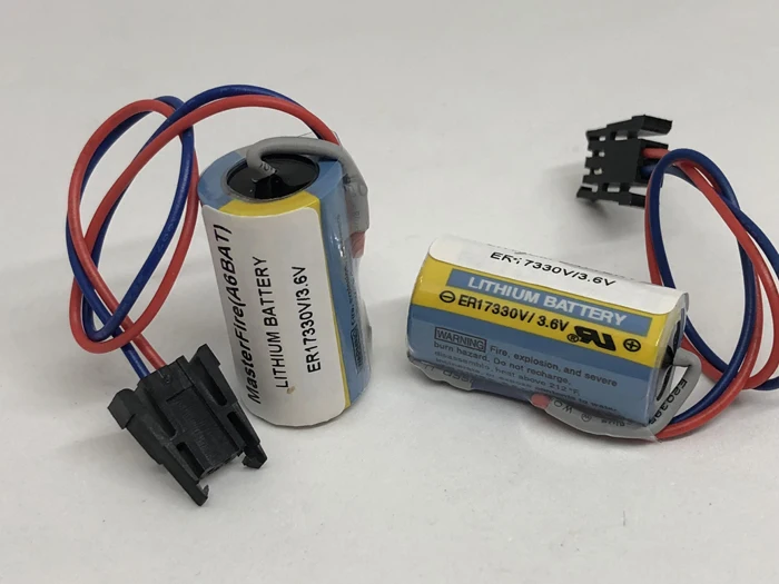 

2pcs/lot MasterFire Original A6BAT ER17330V 3.6V 2000mah Industrial Lithium Battery PLC Batteries with Plug For Mitsubishi Servo