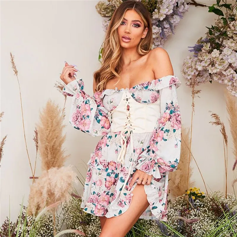 Casual Vintage Lantern Sleeves Women Print Dress Summer 2020 Slash Neck Slim Ruffles Mini Dress
Casual Vintage Lantern Sleeves Women Print Dress Summer 2020 Slash Neck Slim Ruffles Mini Dress